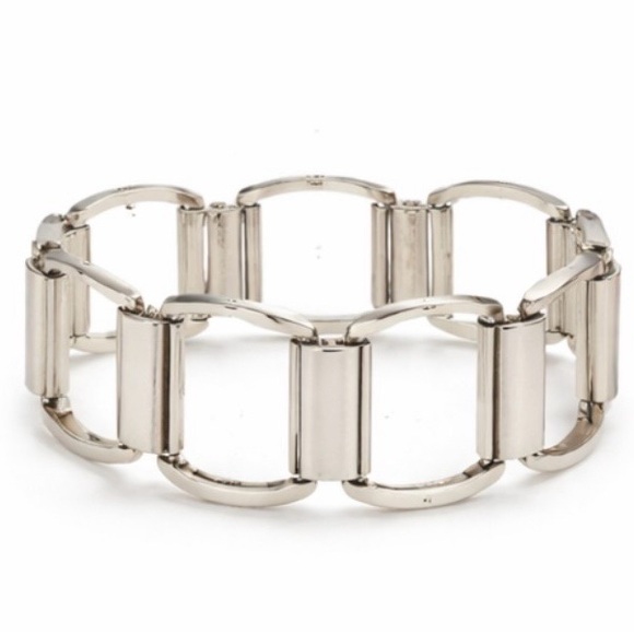 Brighton Silver Tone Link Bracelet Floral Hinged Panel Chunky Vintage Style main image 6